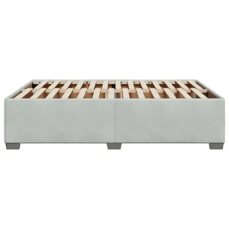 Cadre de lit sans matelas gris clair 160x200 cm velours