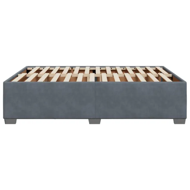 Cadre de lit sans matelas gris foncé 160x200 cm velours