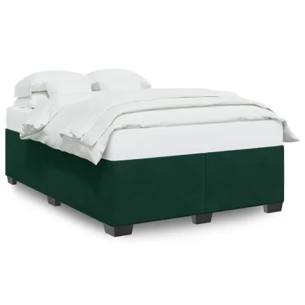 Cadre de lit sans matelas vert foncé 160x200 cm velours 2