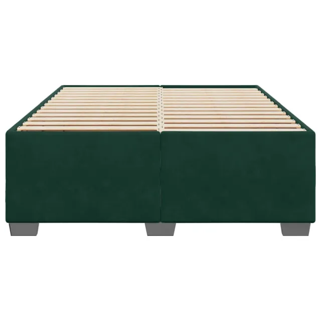 Cadre de lit sans matelas vert foncé 160x200 cm velours