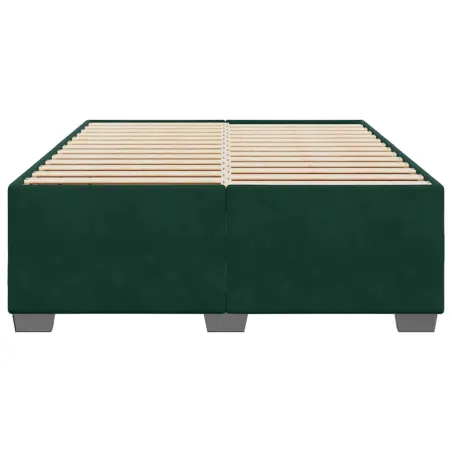Cadre de lit sans matelas vert foncé 160x200 cm velours