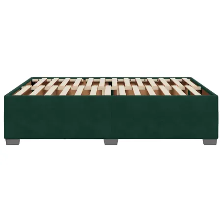 Cadre de lit sans matelas vert foncé 160x200 cm velours
