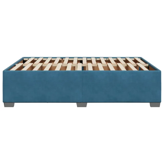 Cadre de lit sans matelas bleu 160x200 cm velours