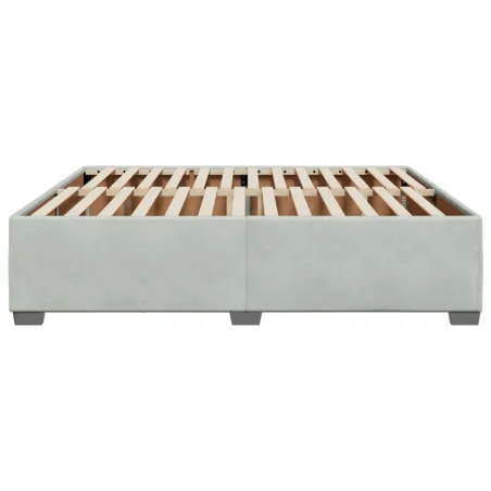 Cadre de lit sans matelas gris clair 180x200 cm velours