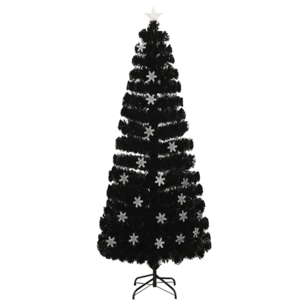 Sapin de Noël et flocons de neige LED Noir 240 cm Fibre optique 2