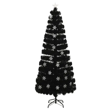 Sapin de Noël et flocons de neige LED Noir 240 cm Fibre optique
