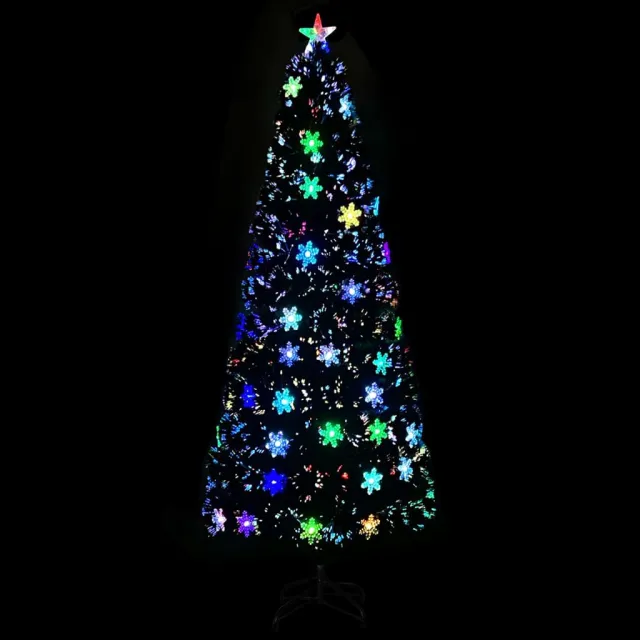 Sapin de Noël et flocons de neige LED Noir 240 cm Fibre optique