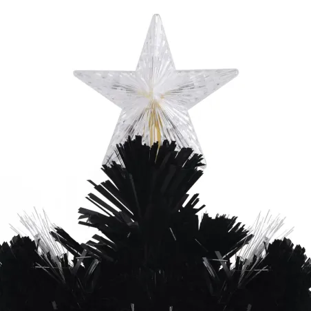 Sapin de Noël et flocons de neige LED Noir 240 cm Fibre optique