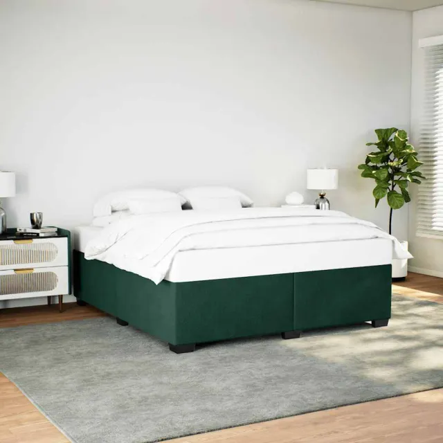 Cadre de lit sans matelas vert foncé 180x200 cm velours