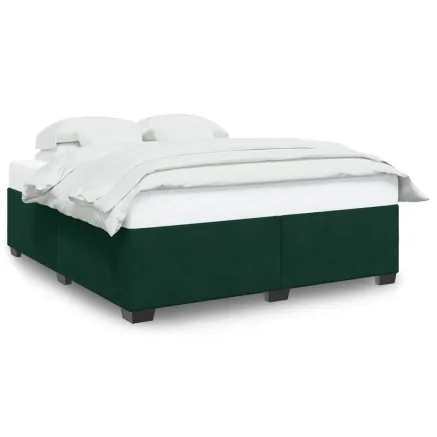 Cadre de lit sans matelas vert foncé 180x200 cm velours 2