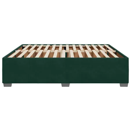 Cadre de lit sans matelas vert foncé 180x200 cm velours