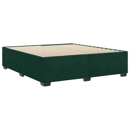 Cadre de lit sans matelas vert foncé 180x200 cm velours