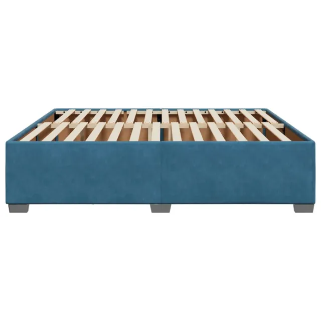 Cadre de lit sans matelas bleu 180x200 cm velours