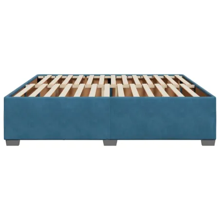 Cadre de lit sans matelas bleu 180x200 cm velours