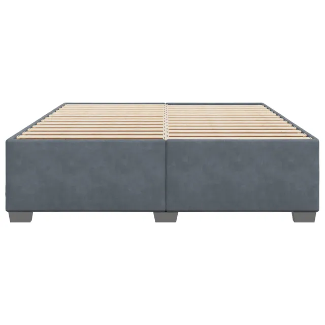 Cadre de lit sans matelas gris foncé 200x200 cm velours