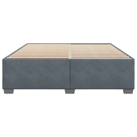 Cadre de lit sans matelas gris foncé 200x200 cm velours