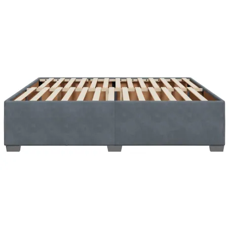 Cadre de lit sans matelas gris foncé 200x200 cm velours