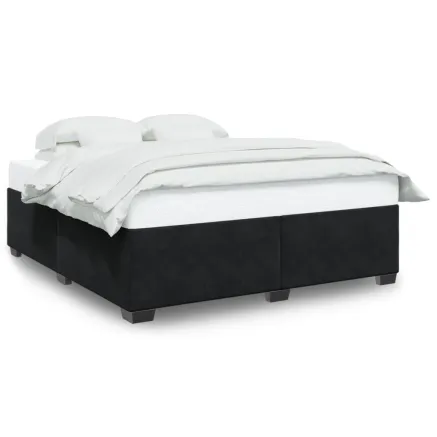 Cadre de lit sans matelas noir 200x200 cm velours 2