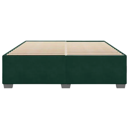 Cadre de lit sans matelas vert foncé 200x200 cm velours