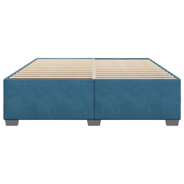 Cadre de lit sans matelas bleu 200x200 cm velours