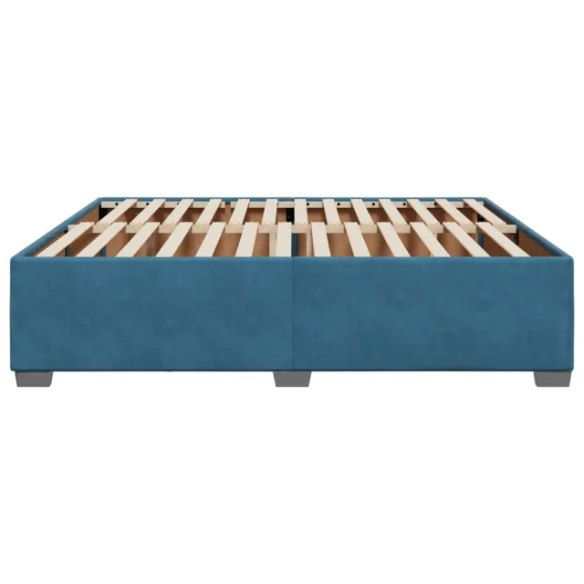 Cadre de lit sans matelas bleu 200x200 cm velours