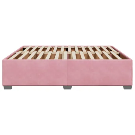 Cadre de lit sans matelas rose 200x200 cm velours