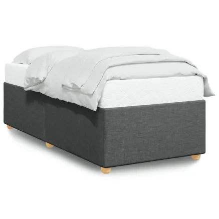 Cadre de lit sans matelas gris foncé 80x200 cm tissu 2