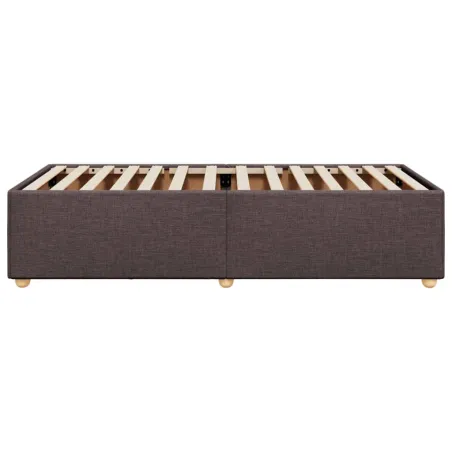 Cadre de lit sans matelas marron foncé 80x200 cm tissu