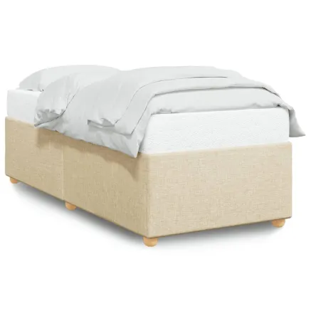 Cadre de lit sans matelas crème 80x200 cm tissu 2