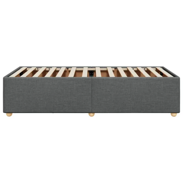 Cadre de lit sans matelas gris foncé 90x190 cm tissu