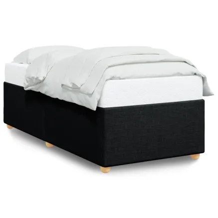 Cadre de lit sans matelas noir 90x190 cm tissu 2
