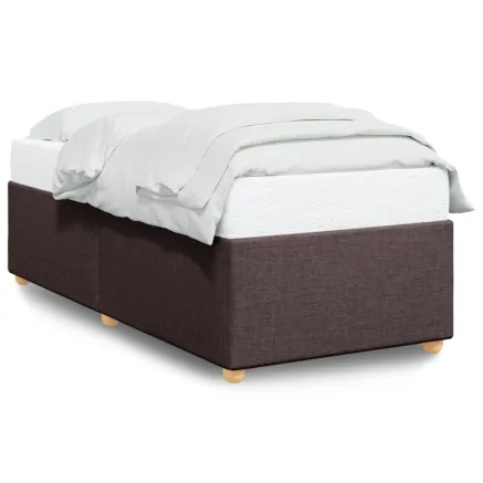 Cadre de lit sans matelas marron foncé 90x190 cm tissu 2