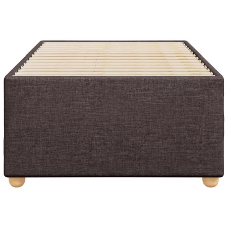 Cadre de lit sans matelas marron foncé 90x190 cm tissu