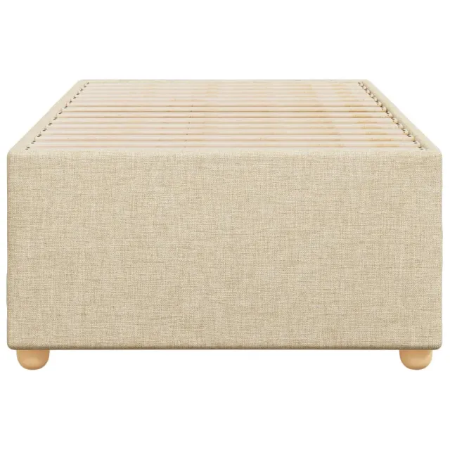 Cadre de lit sans matelas crème 90x190 cm tissu