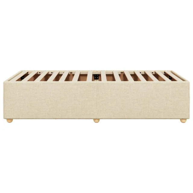 Cadre de lit sans matelas crème 90x190 cm tissu