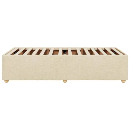Cadre de lit sans matelas crème 90x190 cm tissu