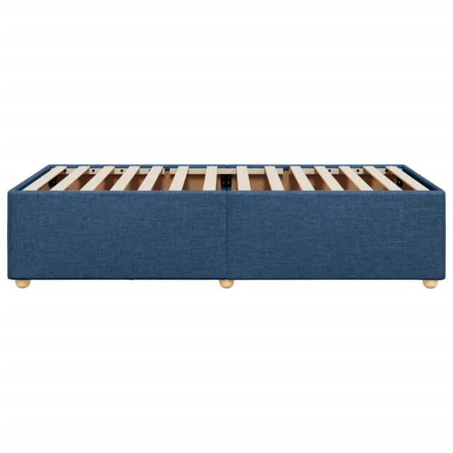 Cadre de lit sans matelas bleu 90x190 cm tissu