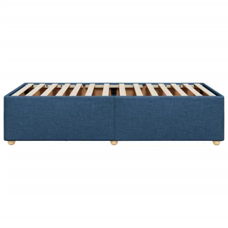 Cadre de lit sans matelas bleu 90x190 cm tissu