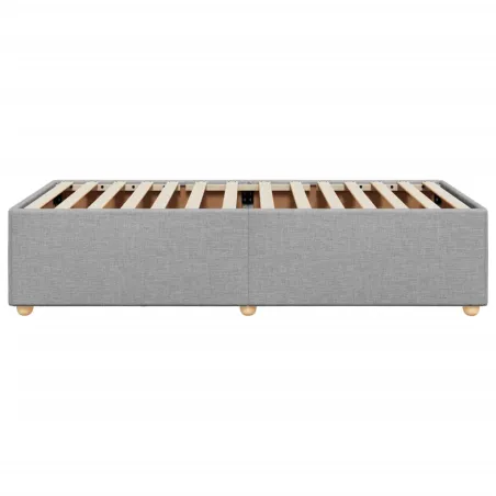 Cadre de lit sans matelas gris clair 90x200 cm tissu