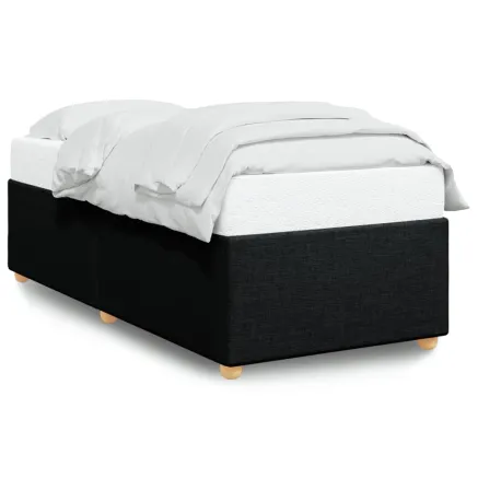 Cadre de lit sans matelas noir 90x200 cm tissu 2