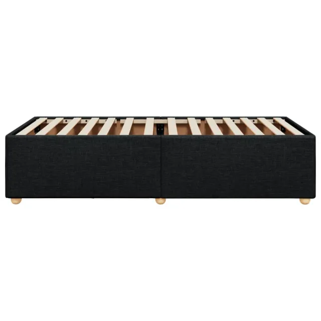 Cadre de lit sans matelas noir 90x200 cm tissu