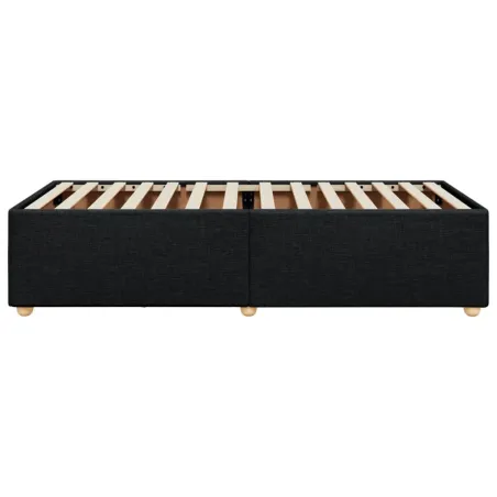 Cadre de lit sans matelas noir 90x200 cm tissu