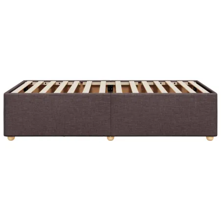 Cadre de lit sans matelas marron foncé 90x200 cm tissu