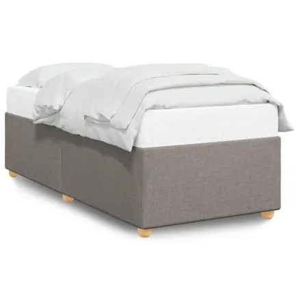 Cadre de lit sans matelas taupe 90x200 cm tissu 2