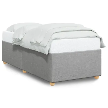 Cadre de lit sans matelas gris clair 100x200 cm tissu 2