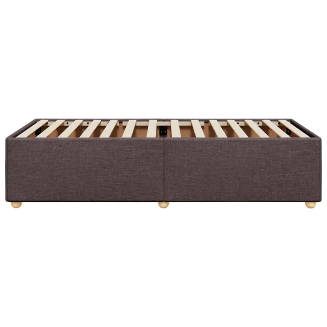 Cadre de lit sans matelas marron foncé 100x200 cm tissu