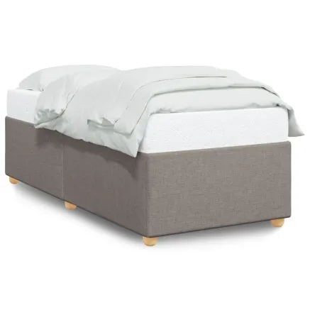 Cadre de lit sans matelas taupe 100x200 cm tissu 2