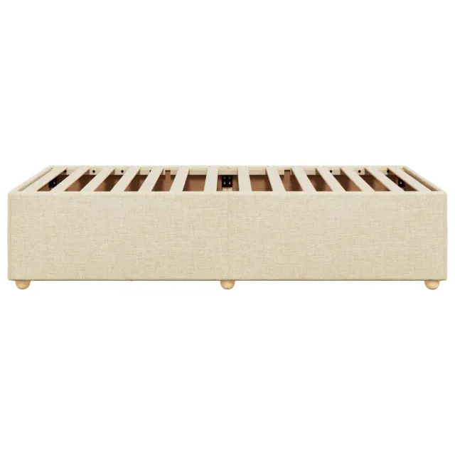 Cadre de lit sans matelas crème 100x200 cm tissu