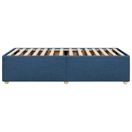 Cadre de lit sans matelas bleu 100x200 cm tissu