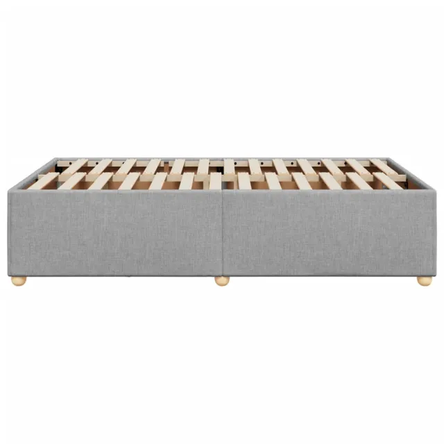 Cadre de lit sans matelas gris clair 120x190 cm tissu